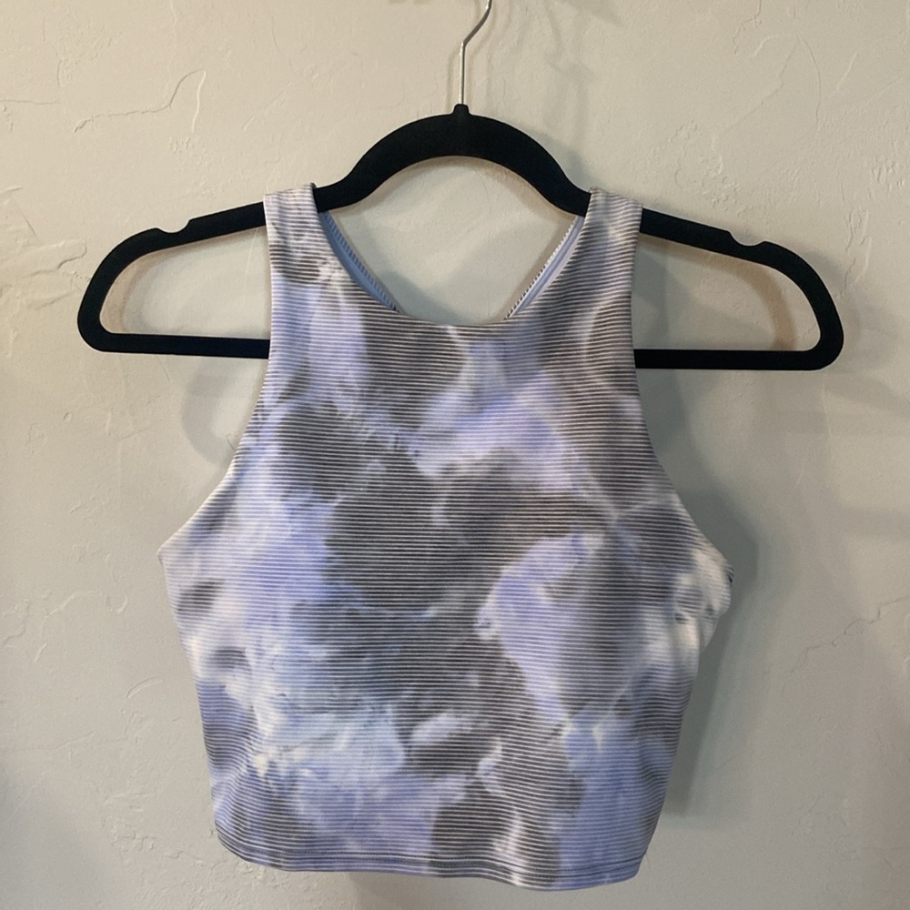 Athleta Tie Dye Crop Racer Back Tank Sports Bra Size Small